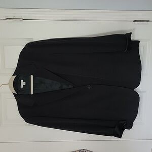 Garnet Hill Knit Relaxed Blazer Size 18 in Black Heather